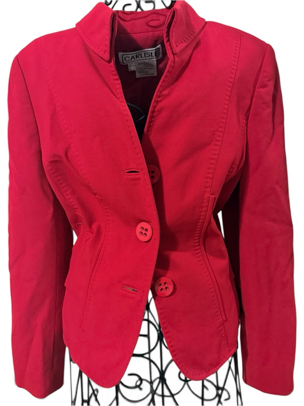Carlisle Bright Red Women's Tailored Blazer Jacket